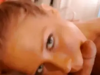 Horny blonde amateur suck the dick of her lover