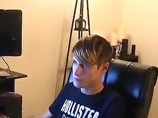 Gothic teen gay Jared is jumpy about his first time jerking off on
