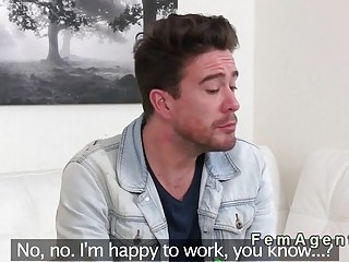 Model with big cock fucks female agent