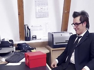 Polish secretary with huge tits fucks her boss for raise
