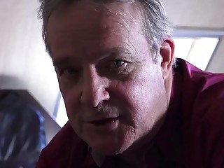 Old man cleans and rides his elder pecker 