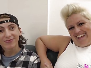 Fat BBW chick fucks hard with a skinny skater boy