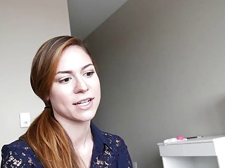 Beautiful babe shows how to handle a cock on camera