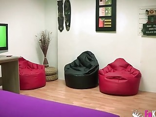 Astonishing babes get to fool around with a rock-solid cock