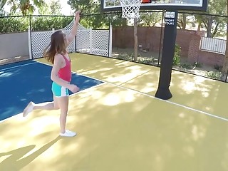 Petite teen plays basketball and fucks hard
