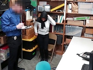 Muslim chick gets punished by the mall cop