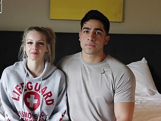 Petite tattooed girl sucks dick and fucks hardcore in Doggystyle
