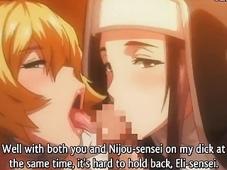 Horny hentai girls fuck their sensei in wicked crazy cartoons